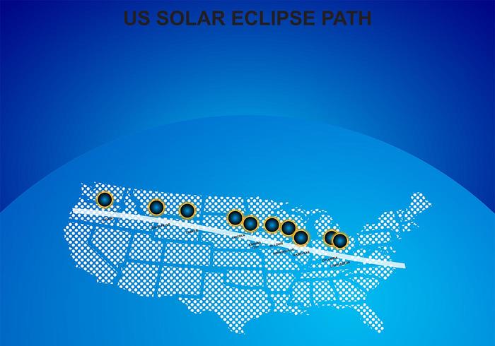 Vecteur de carte de chemin d'eclipse solaire