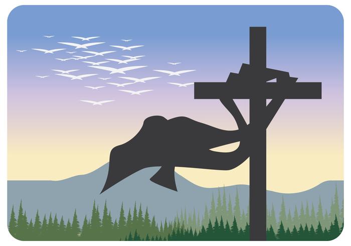 Silhouette de Holy Cross Vector