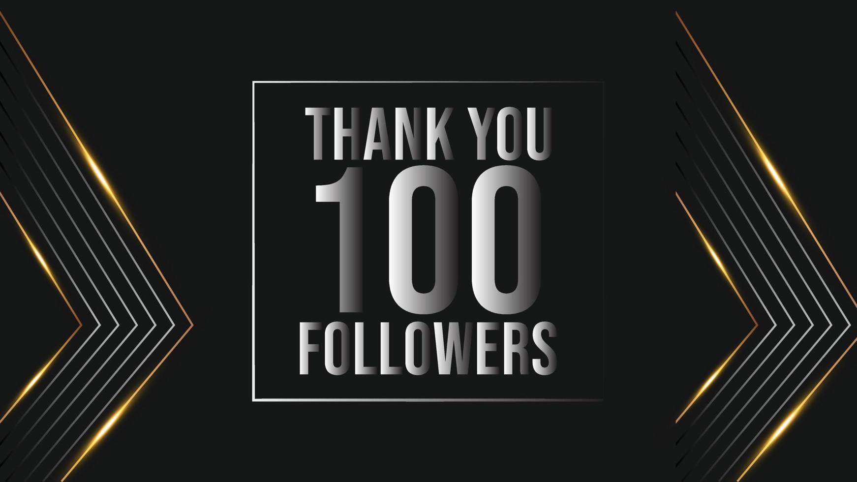 merci 100 followers bannière de modèle de félicitations. une centaine de followers vecteur