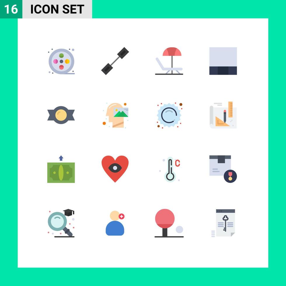 pack de 16 symboles universels de couleur plate de l'esprit sweet beach candy layout pack modifiable d'éléments de conception de vecteur créatif
