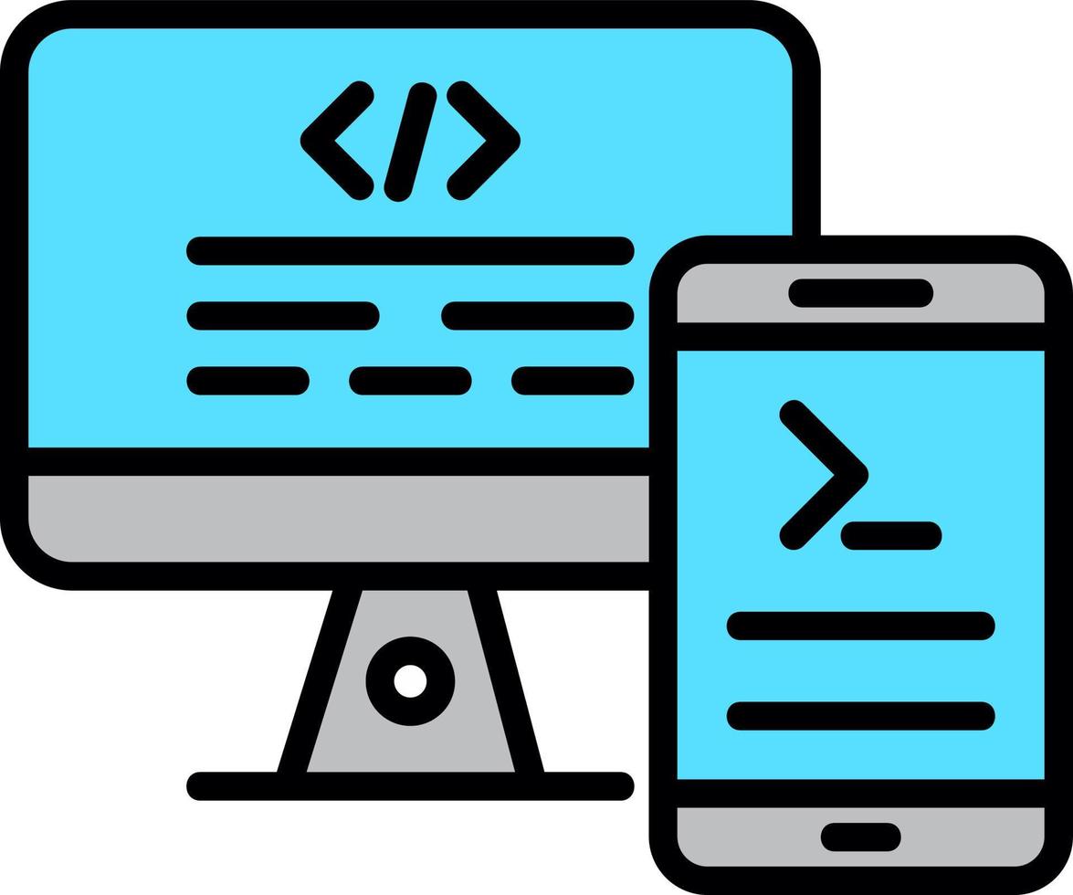 conception d'icône de vecteur de terminal de code