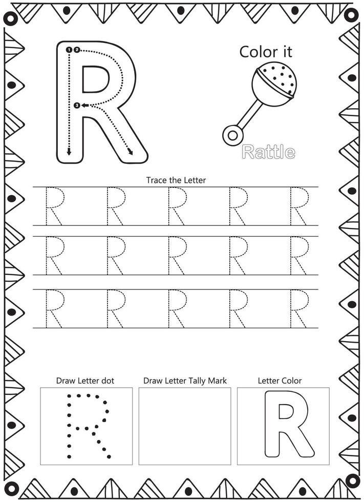 alphabet, lettre, traçage, coloration, page vecteur