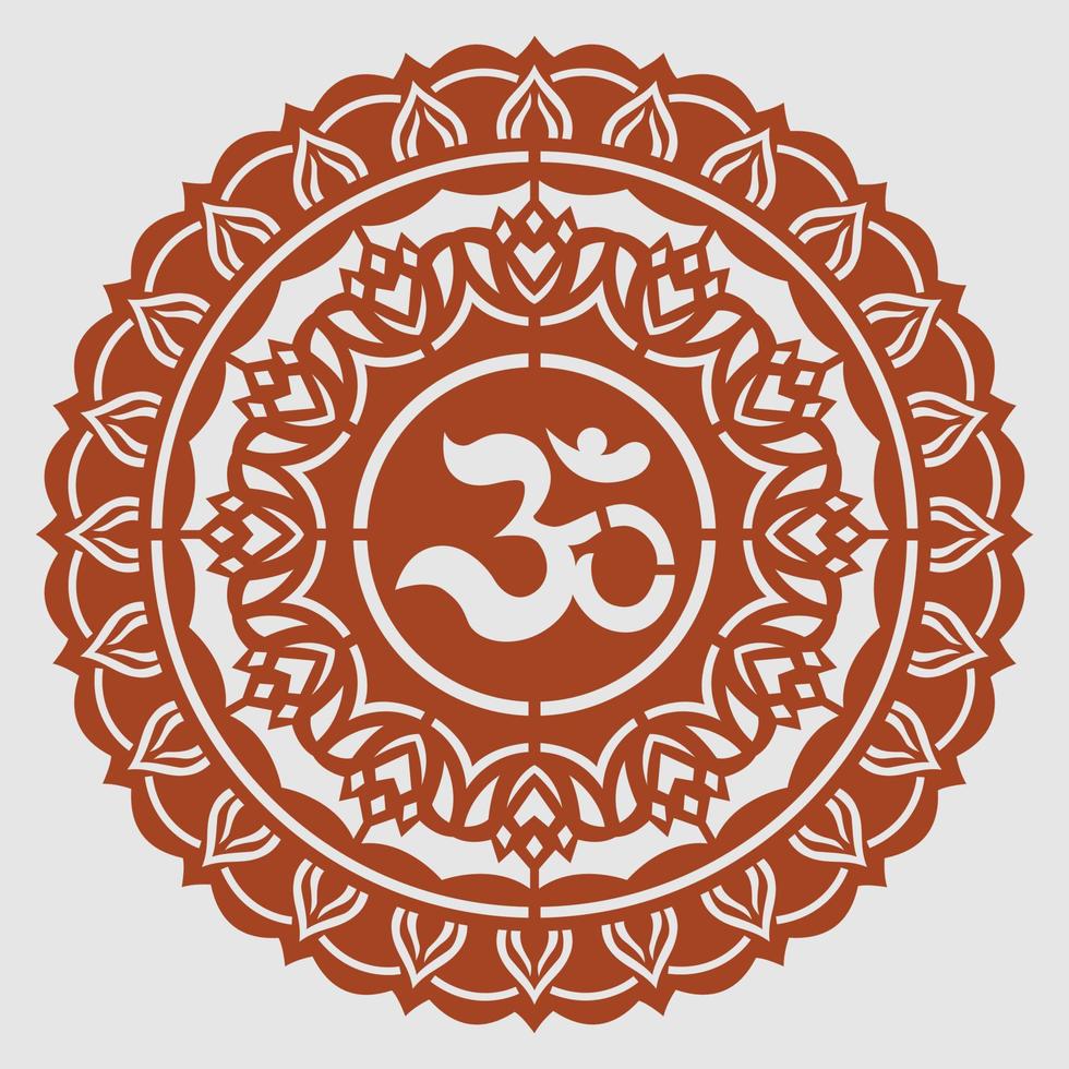 conception de cercle de mandala om. om vecteur. vecteur