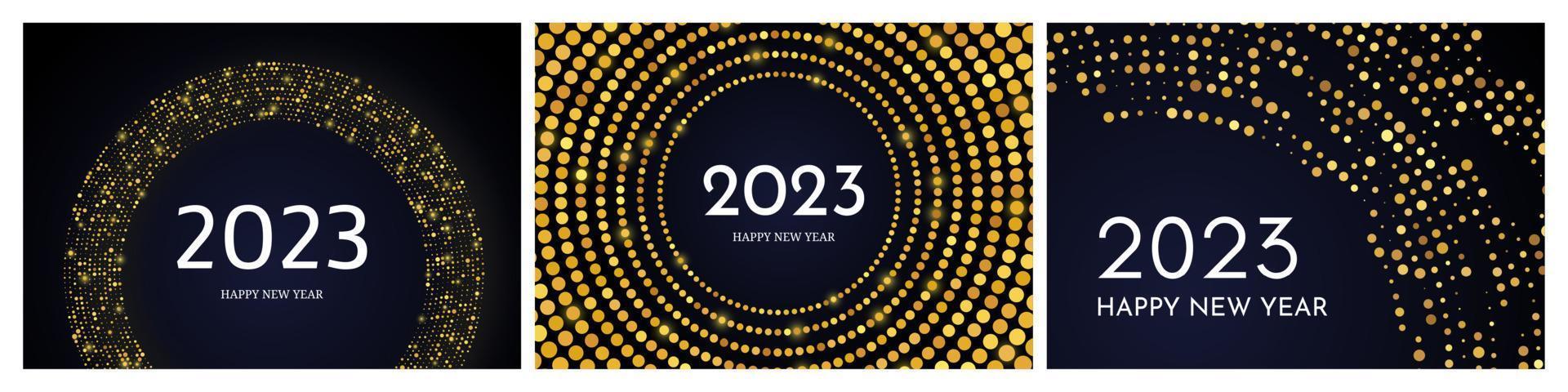 2023 bonne année de motif de paillettes d'or vecteur