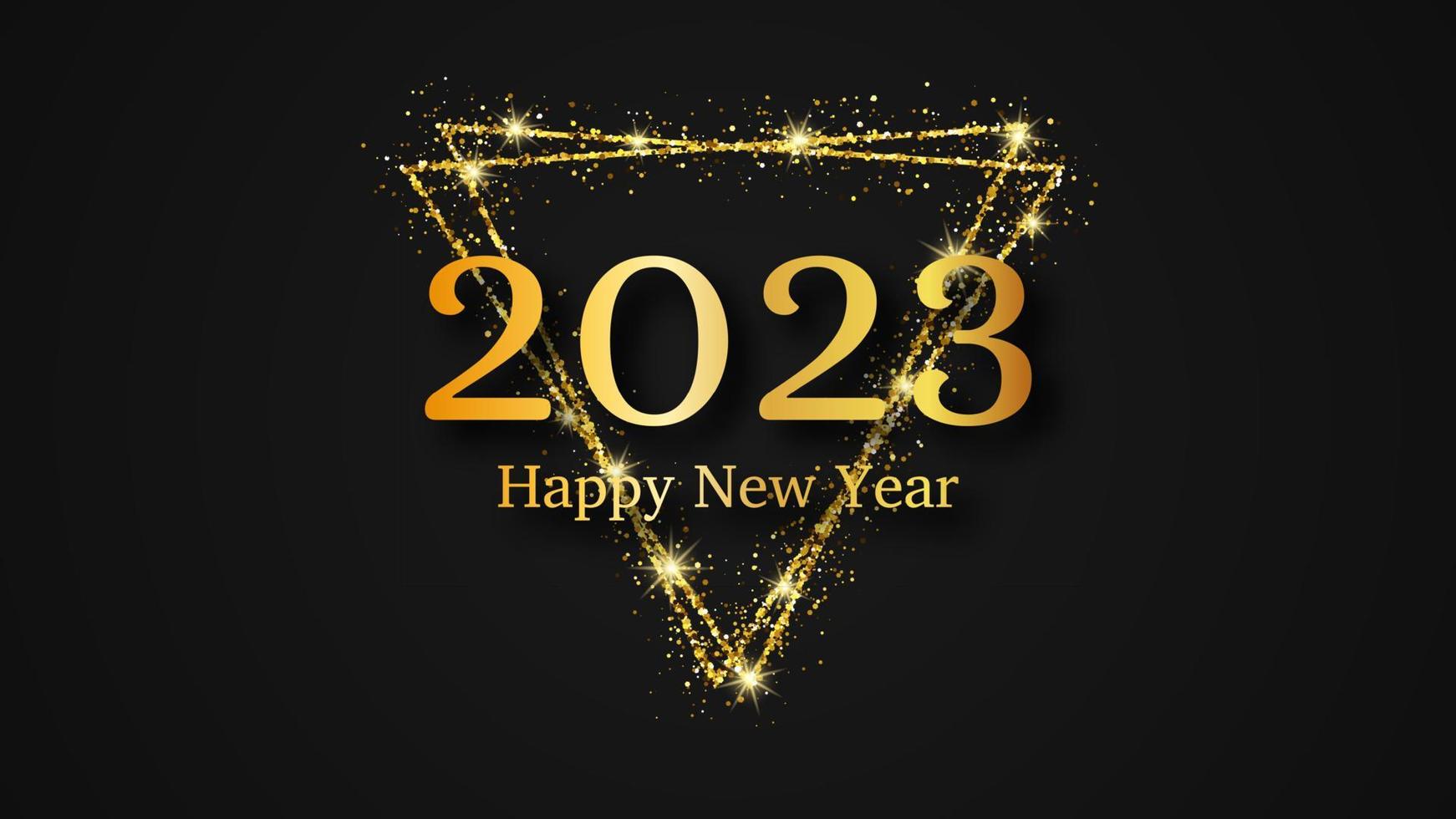 2023 bonne année fond d'or vecteur