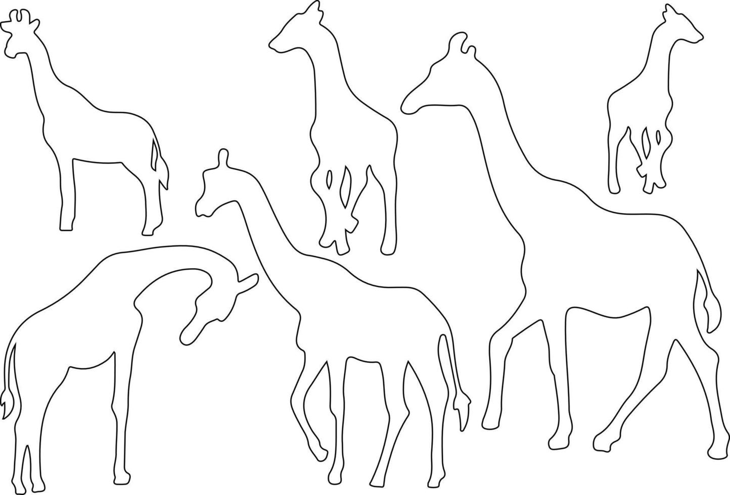 vecteur d'art en ligne de girafe pour les sites Web, illustrations liées aux graphiques