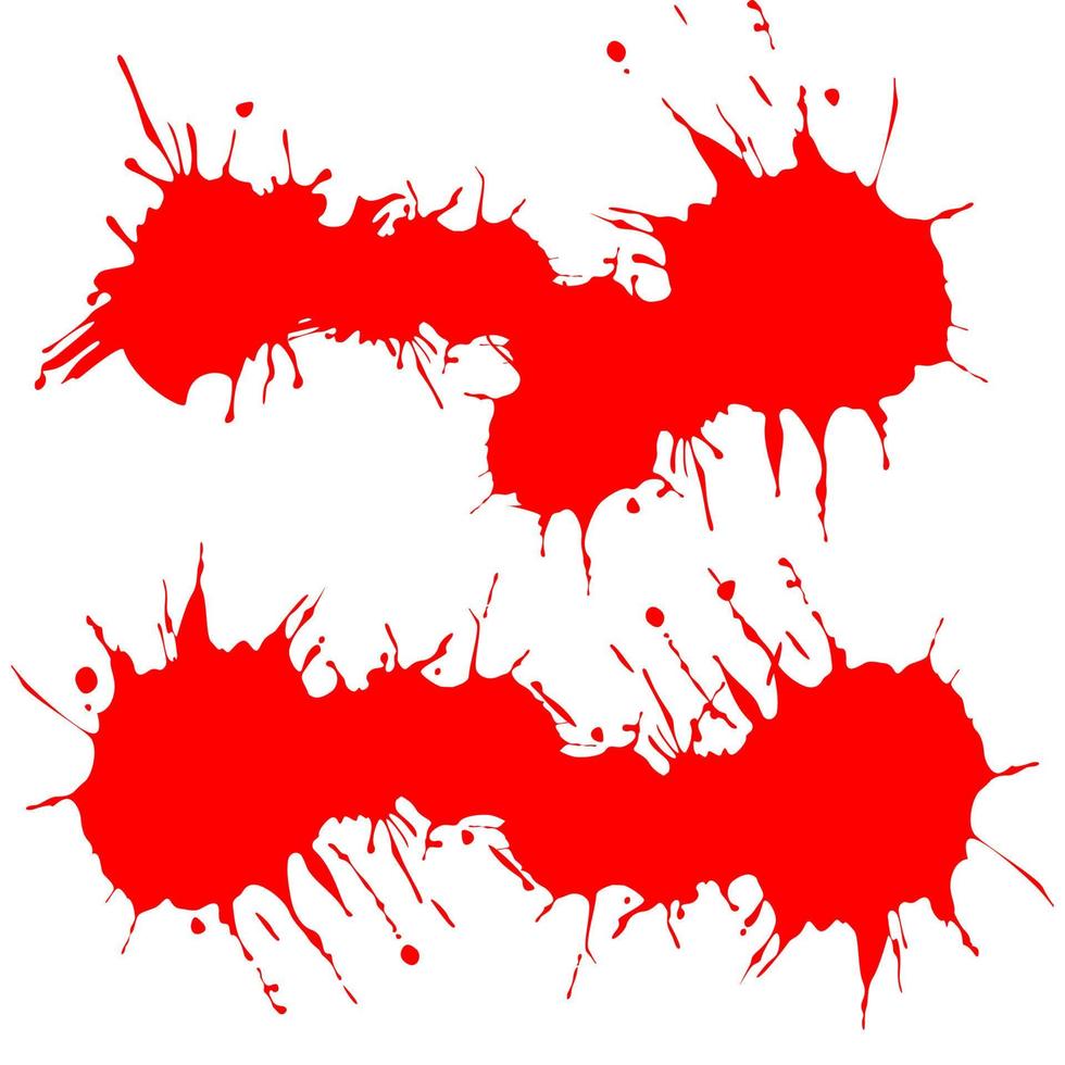 éclaboussure de sang dans l'illustration vectorielle rouge. gouttes de sang. éclaboussure de sang. vecteur