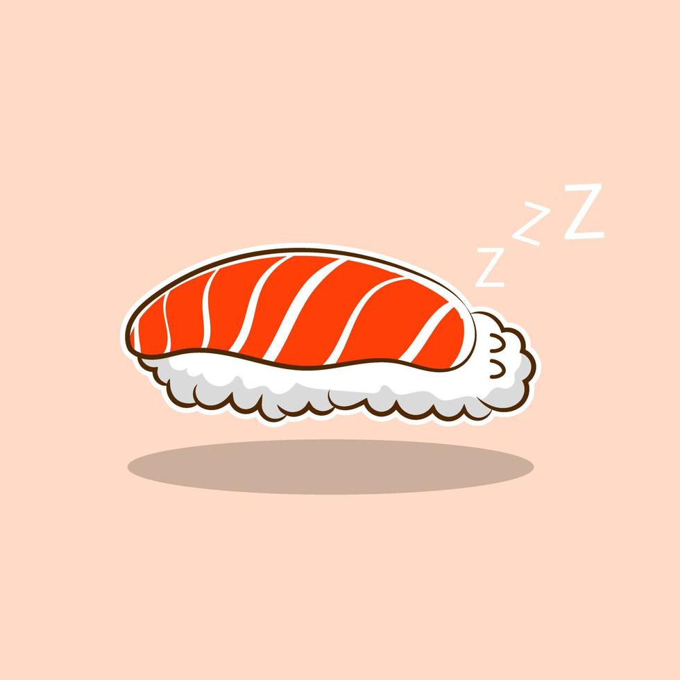 illustration vectorielle premium l sleep sushi mignon ventor. cuisine asiatique, délicieuse. vecteur