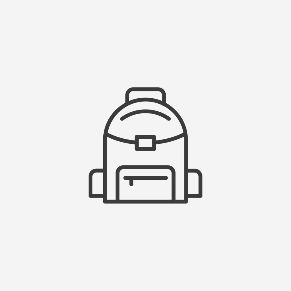 sac d'école, éducation, signe de symbole de vecteur d'icône de sac à dos