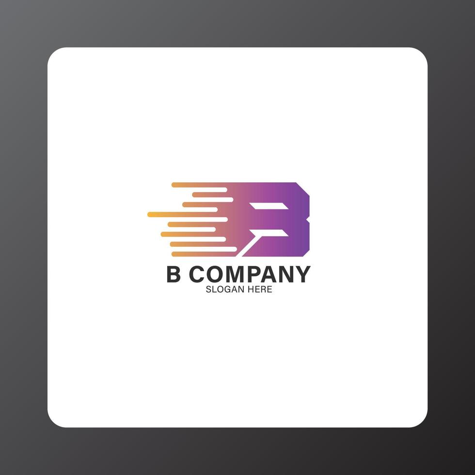 lettre b logo tech company minimaliste vecteur