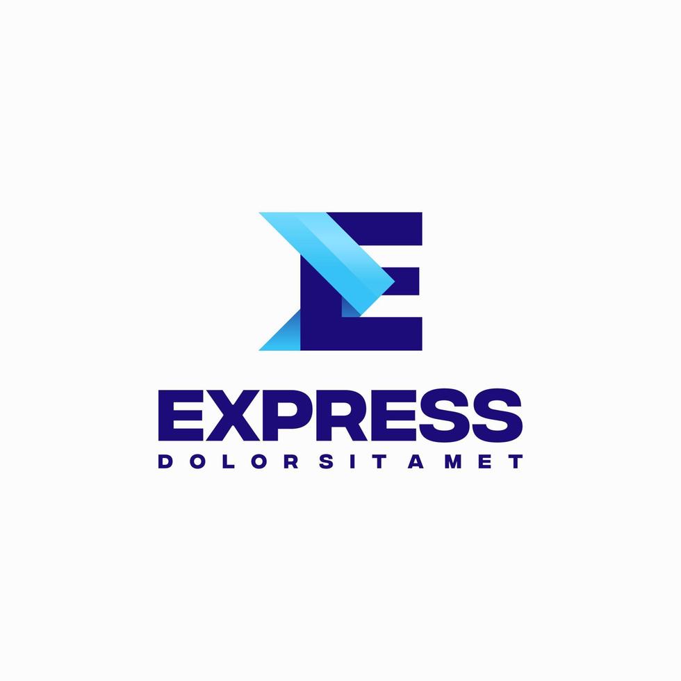 rapide express e logo initial conçoit vecteur de concept, symbole de conceptions de logo flèche express