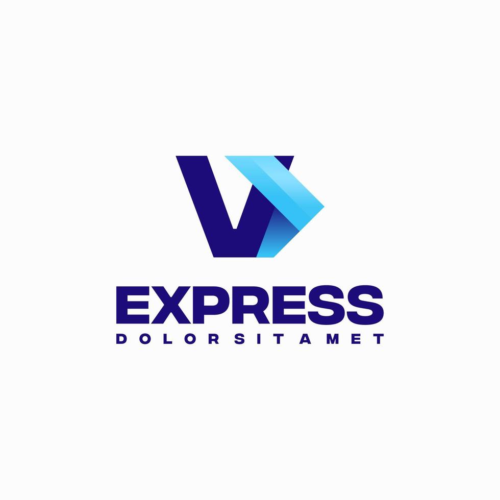 rapide express v logo initial conçoit vecteur concept, symbole de conceptions de logo flèche express