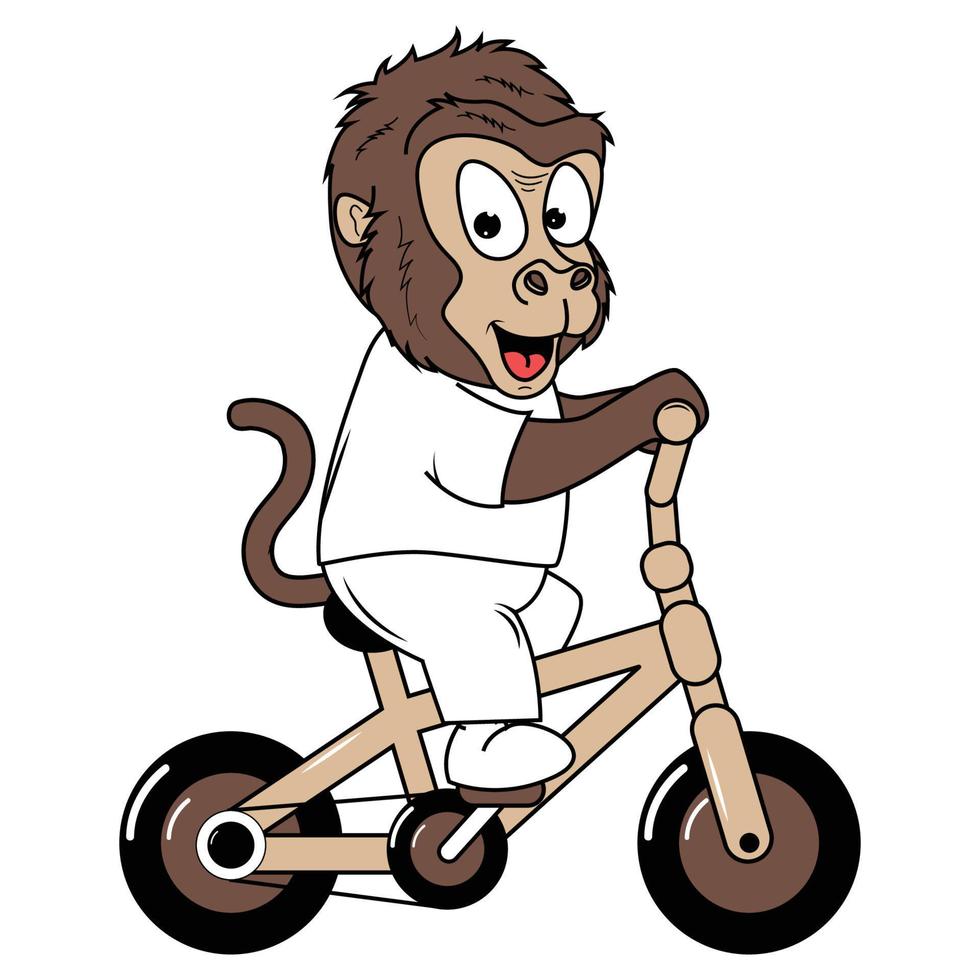 vélo de dessin animé animal mignon vecteur