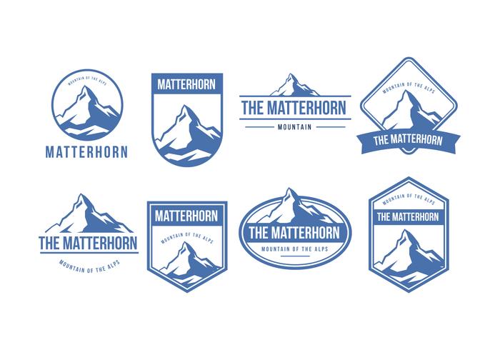 Collection de badges de montagne Matterhorn gratuit vecteur