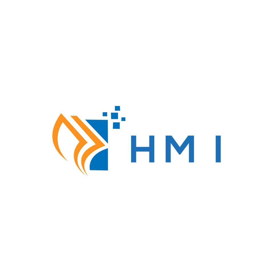 création de logo de comptabilité de réparation de crédit hmi sur fond blanc. hmi creative initiales croissance graphique lettre logo concept. création de logo de financement d'entreprise hmi. vecteur