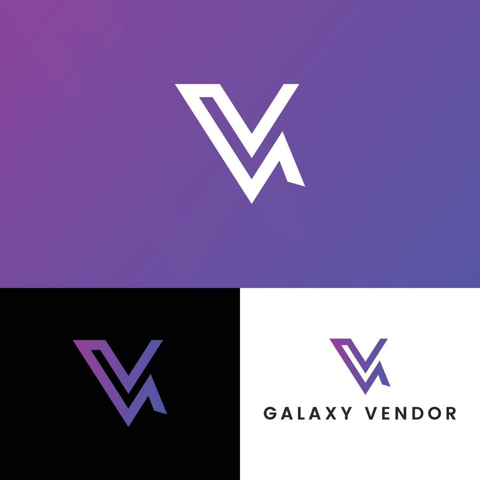 identité d'entreprise conception de logo v logo du fournisseur logo du fournisseur v galaxy vecteur