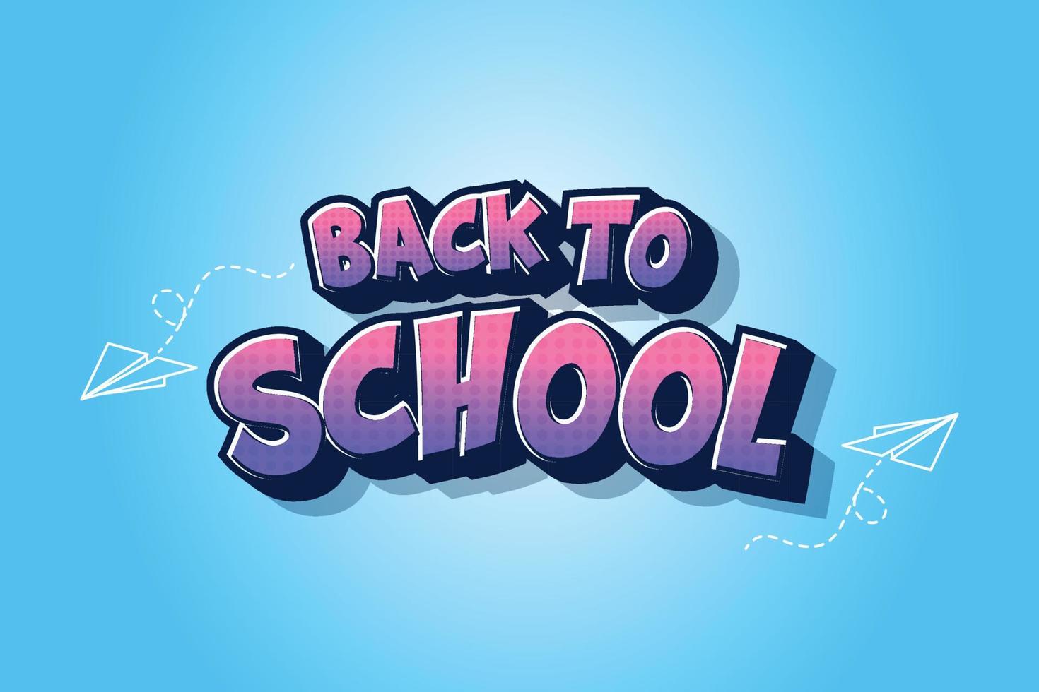 conception d'affiche de bannière de dessin animé de retour à l'école vecteur