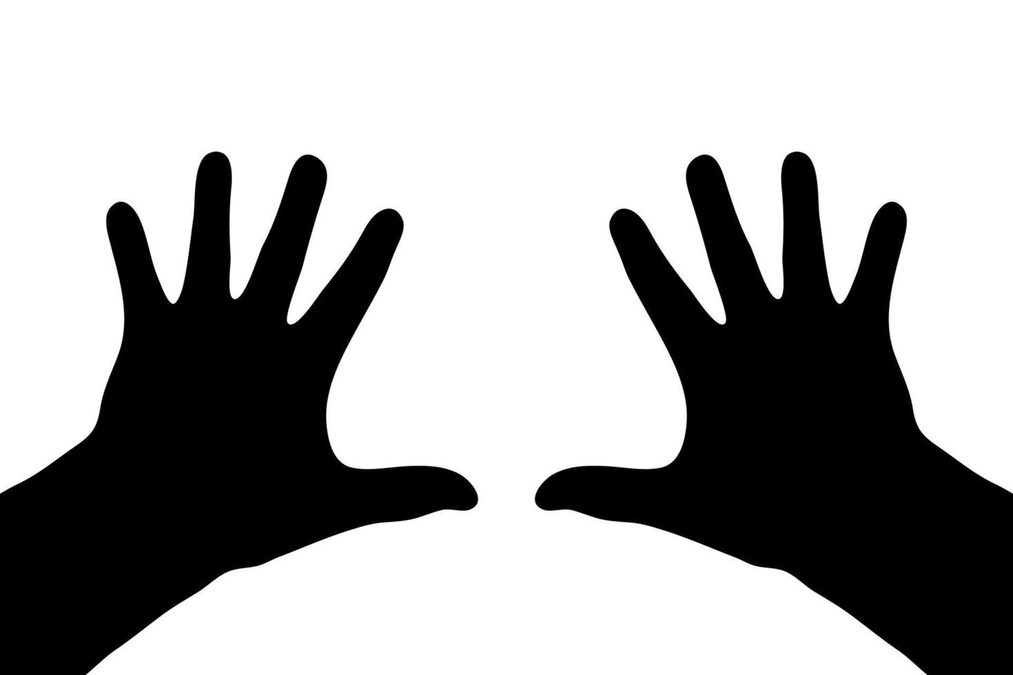 silhouette noire de deux palmiers mâles. main isolé sur fond blanc. illustration vectorielle plate vecteur