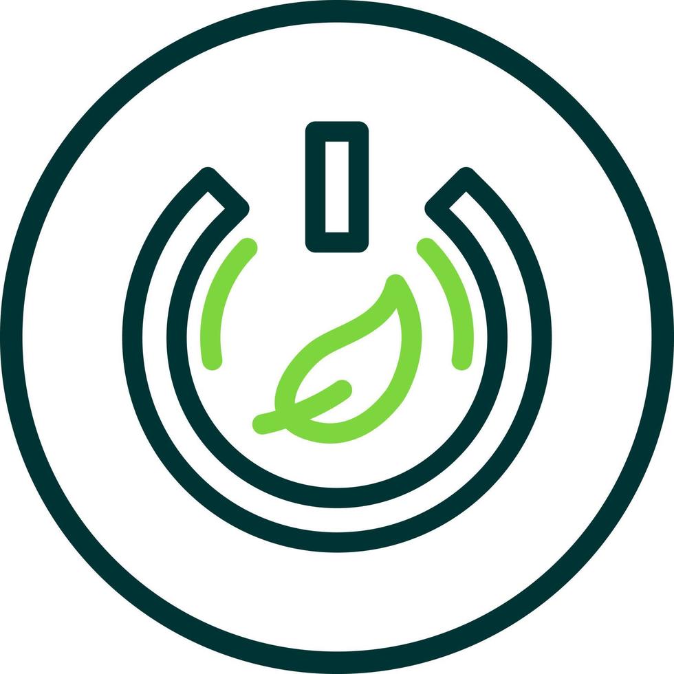 icône plate du bouton d'alimentation eco vecteur
