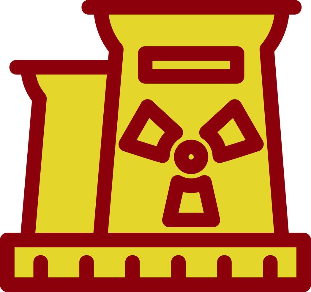 icône plate de la centrale nucléaire vecteur
