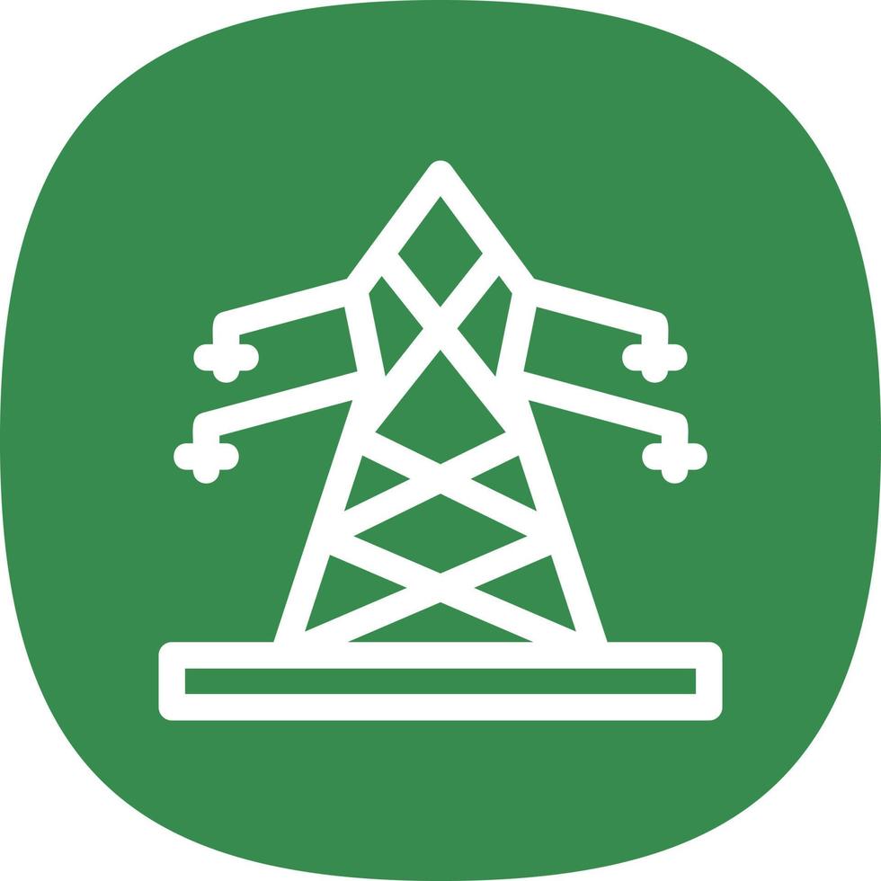 icône plate de la tour électrique vecteur