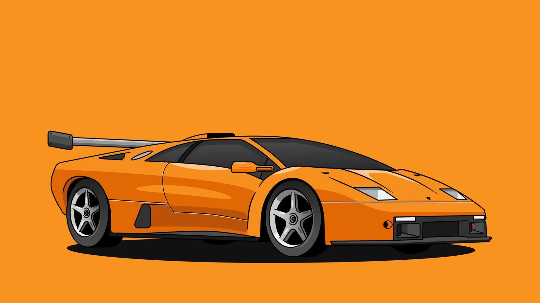 vecteur de voiture de sport orange