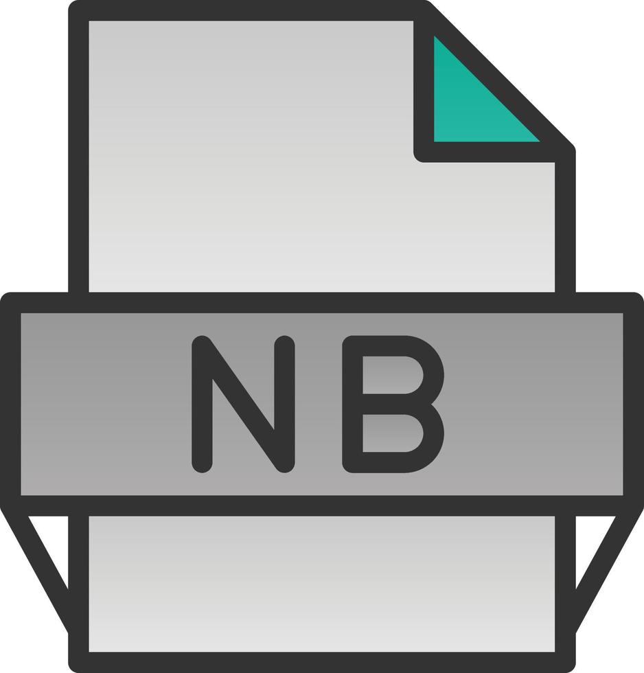 icône de format de fichier nb vecteur