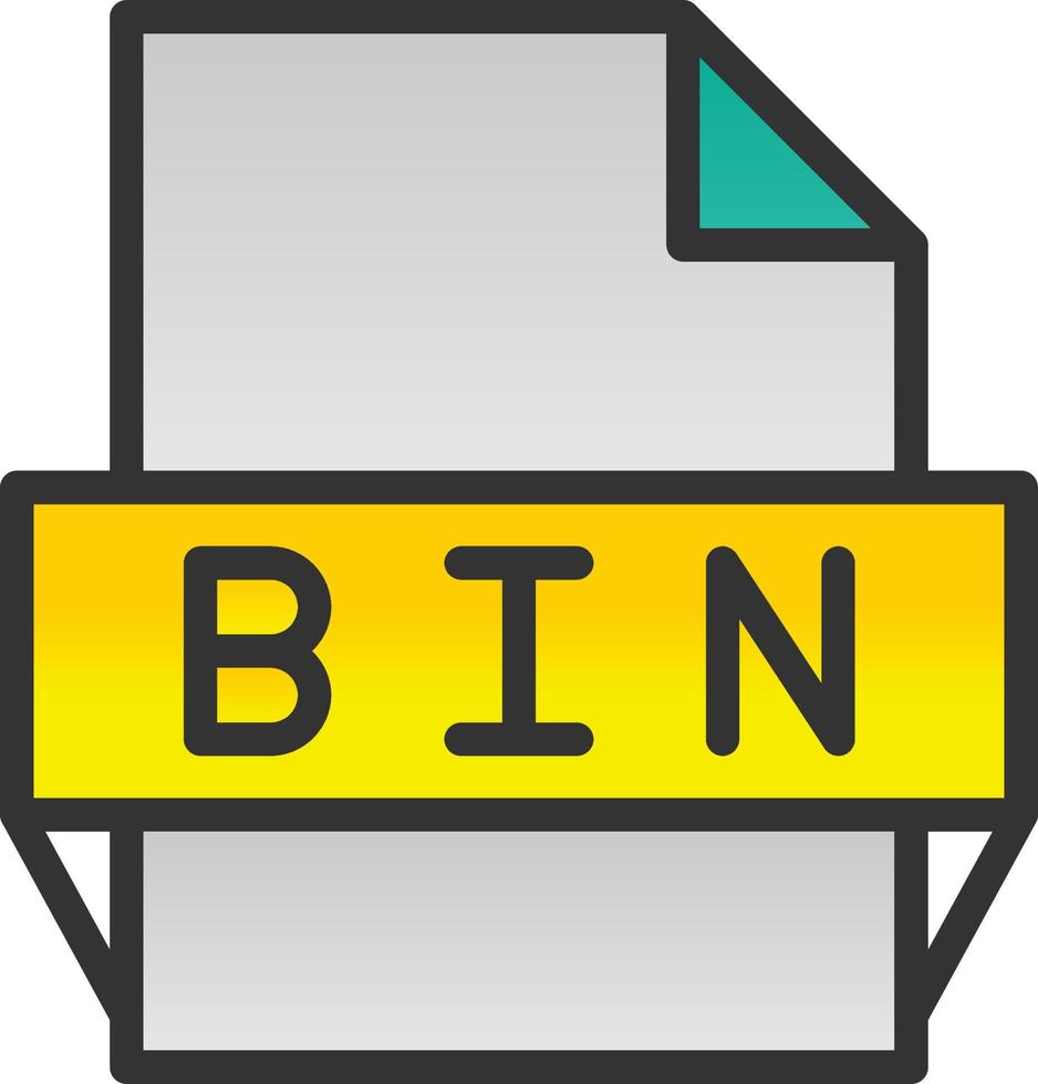 icône de format de fichier bin vecteur