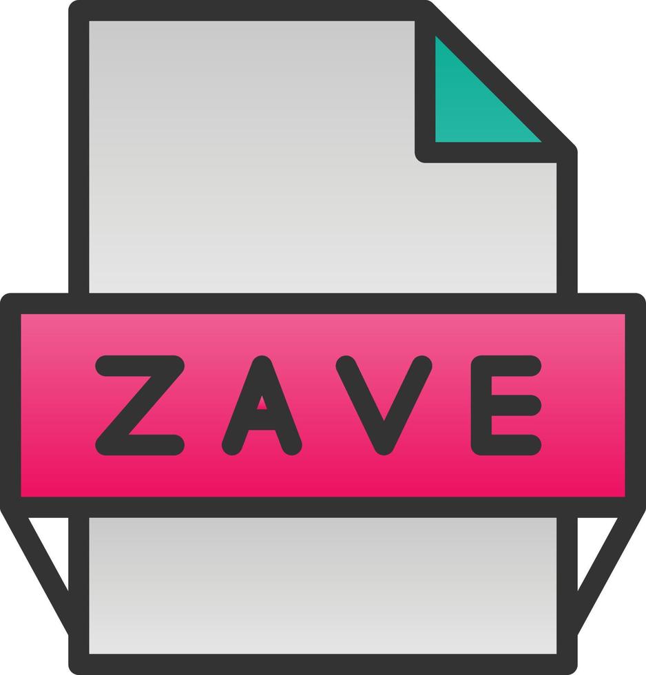 icône de format de fichier zave vecteur