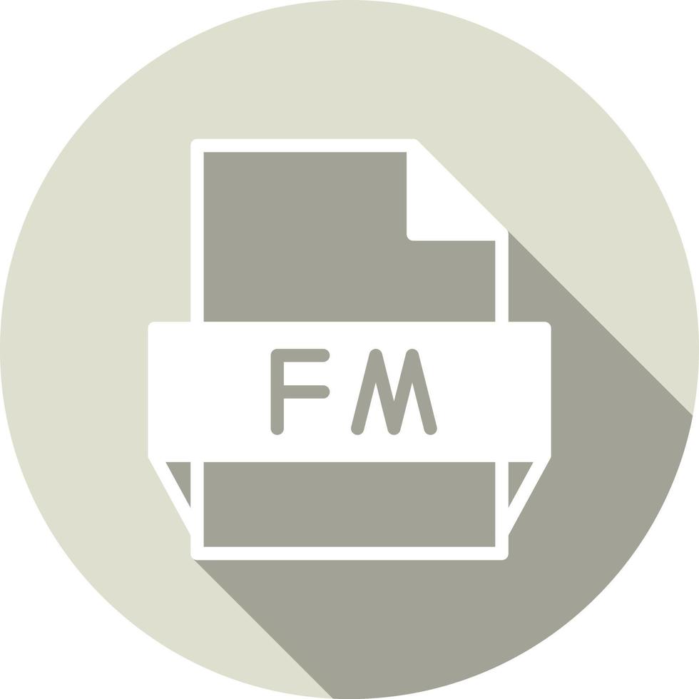 icône de format de fichier fm vecteur