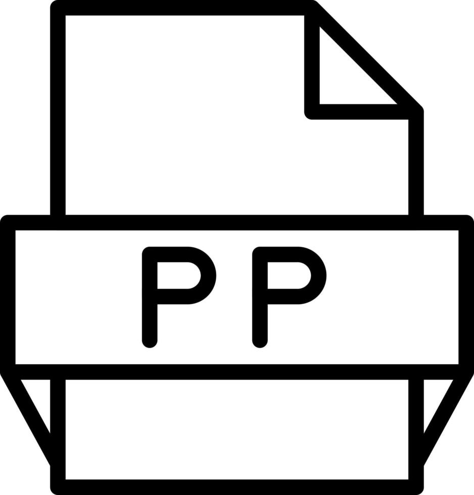 icône de format de fichier pp vecteur