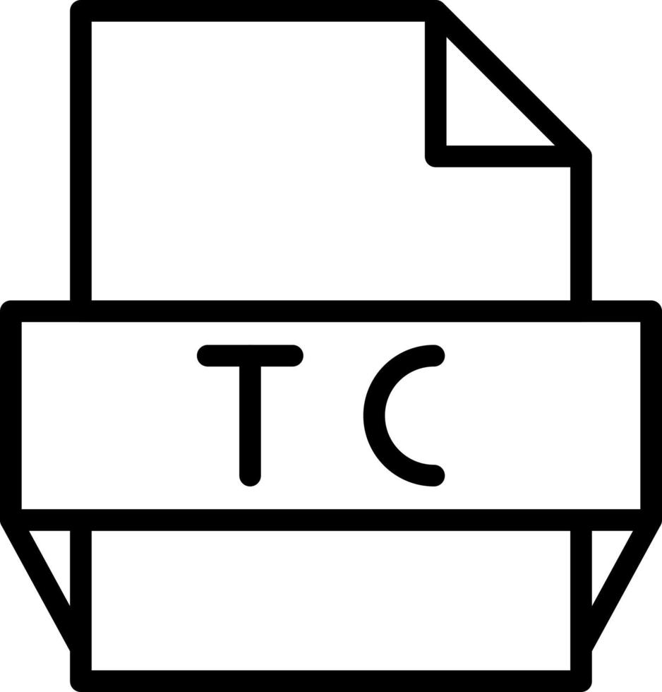 icône de format de fichier tc vecteur