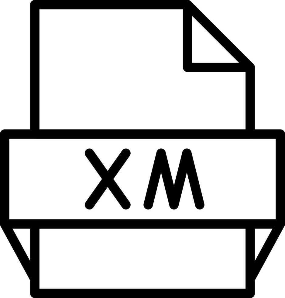 icône de format de fichier xm vecteur