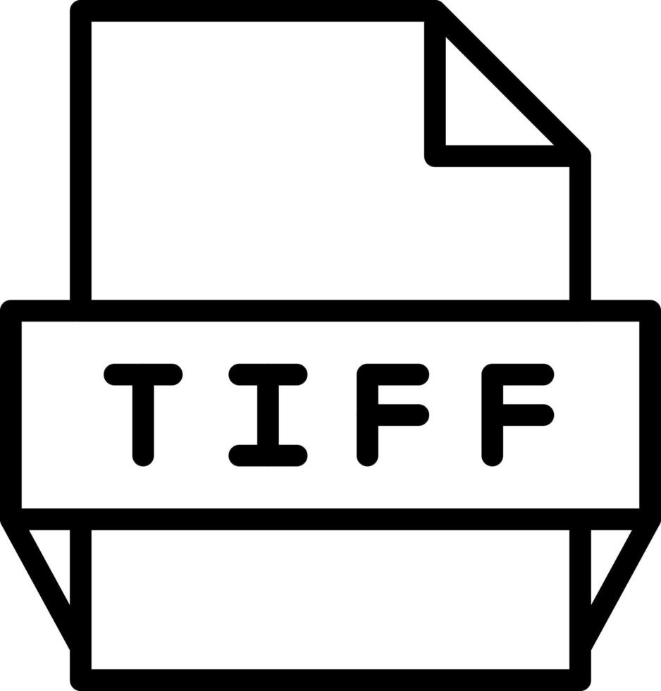 icône de format de fichier tiff vecteur