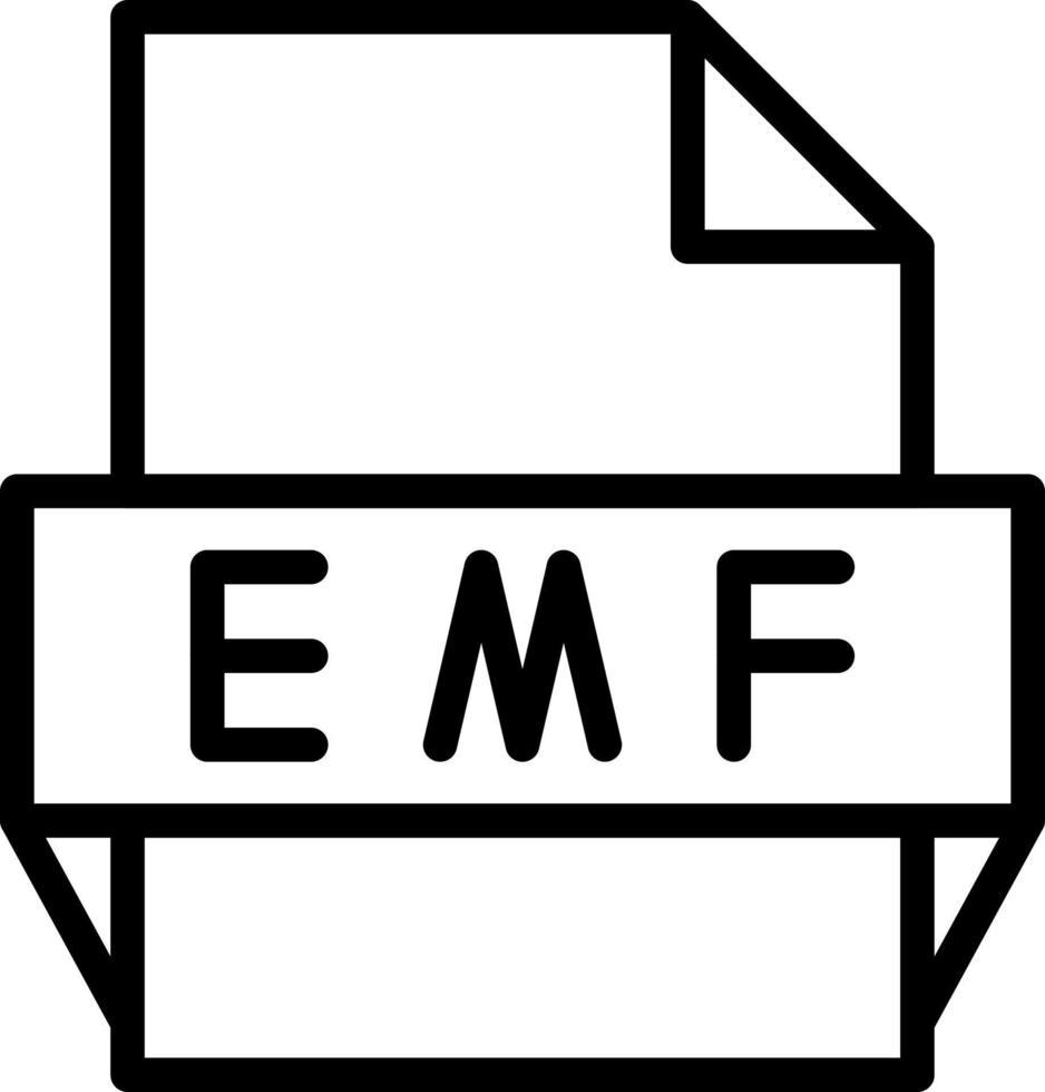 icône de format de fichier emf vecteur