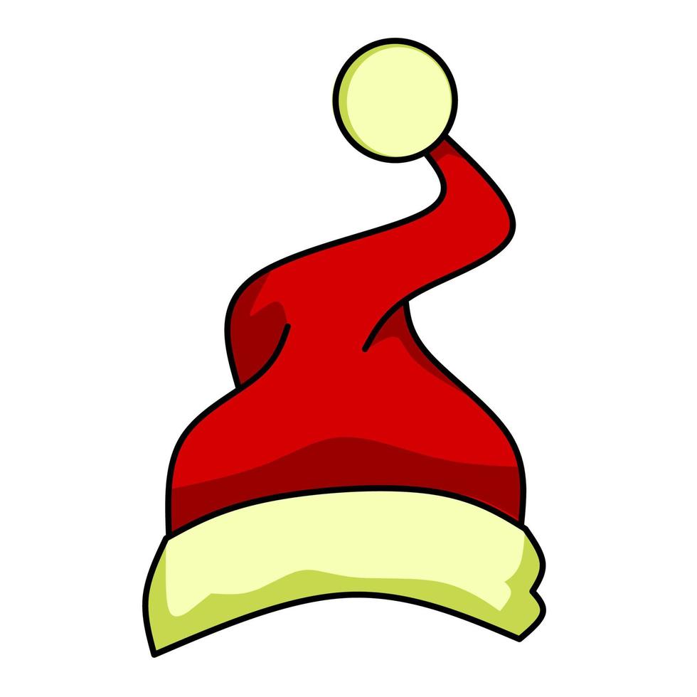 icône de chapeau de père noël, chapeau rouge père noël avec concept d'élégance vecteur