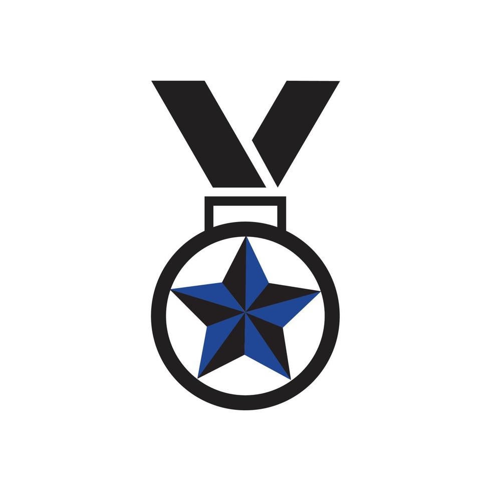 modèle de logo de médaille illustration vectorielle conception d'icône vecteur
