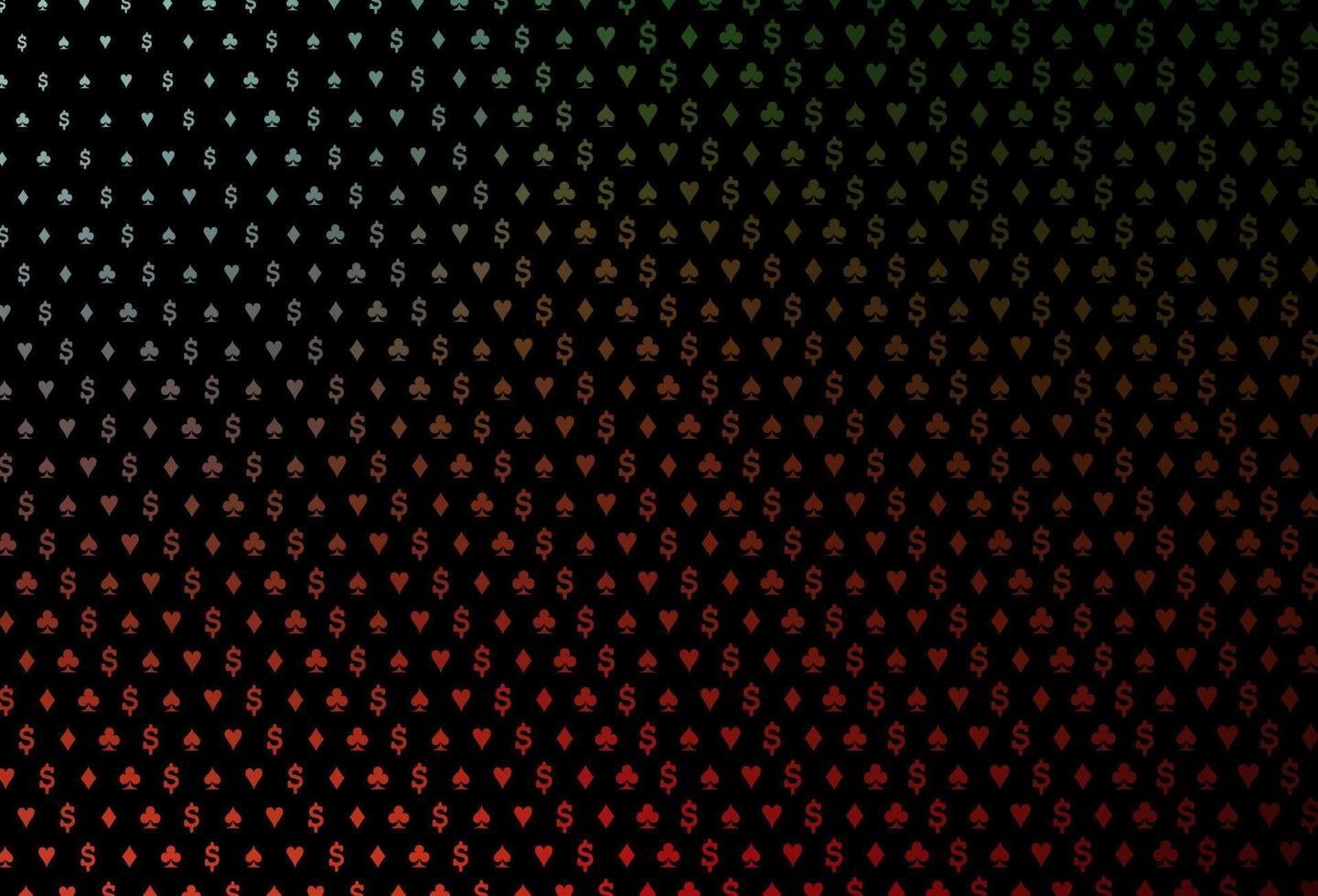 texture vecteur vert foncé et rouge avec des cartes à jouer.