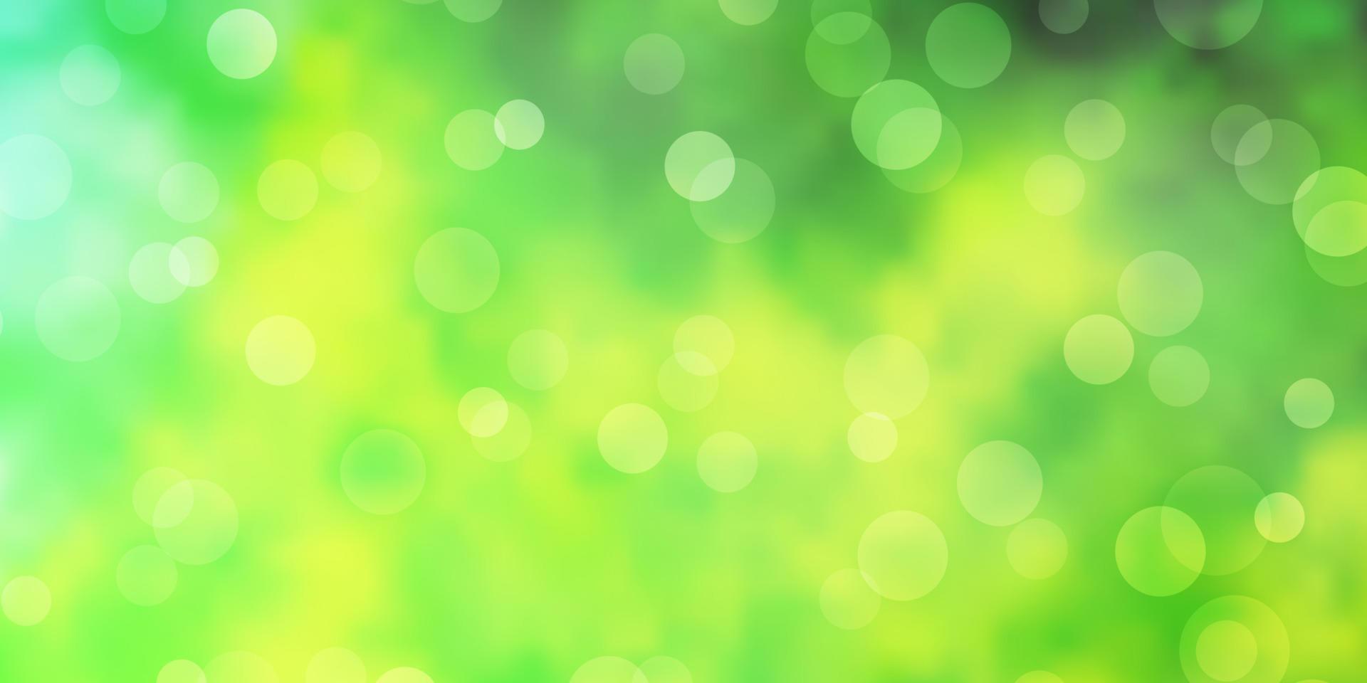 toile de fond de vecteur vert clair, jaune avec des cercles.