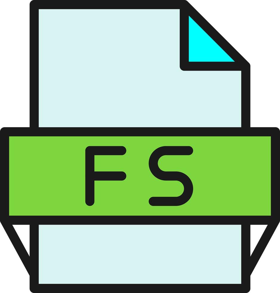 icône de format de fichier fs vecteur