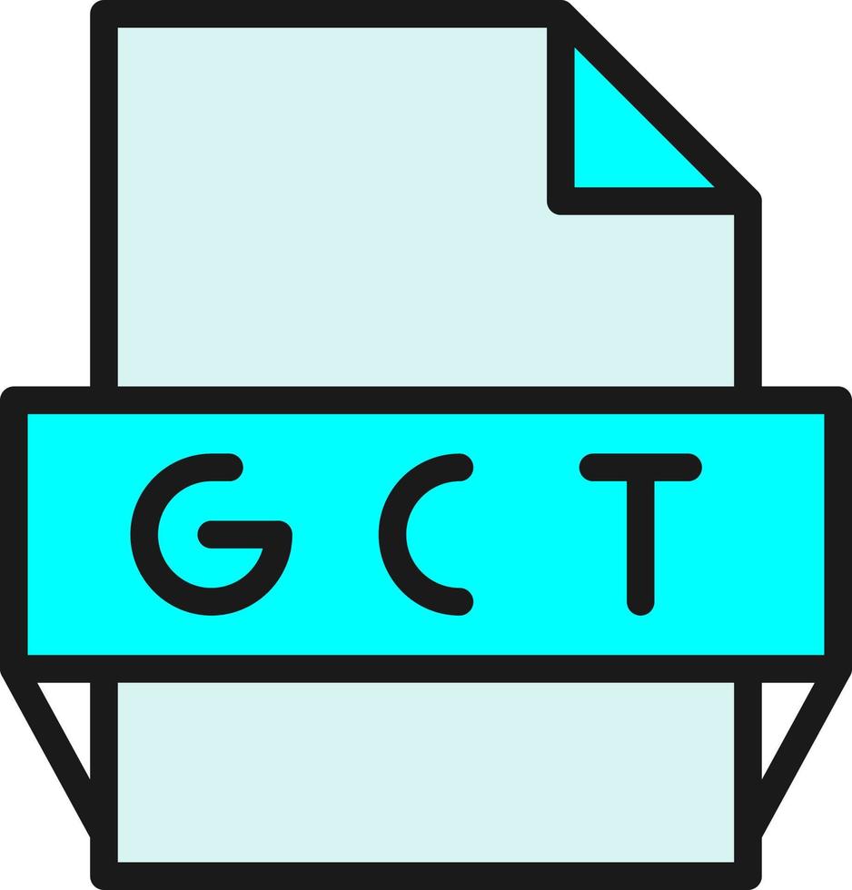 icône de format de fichier gtc vecteur