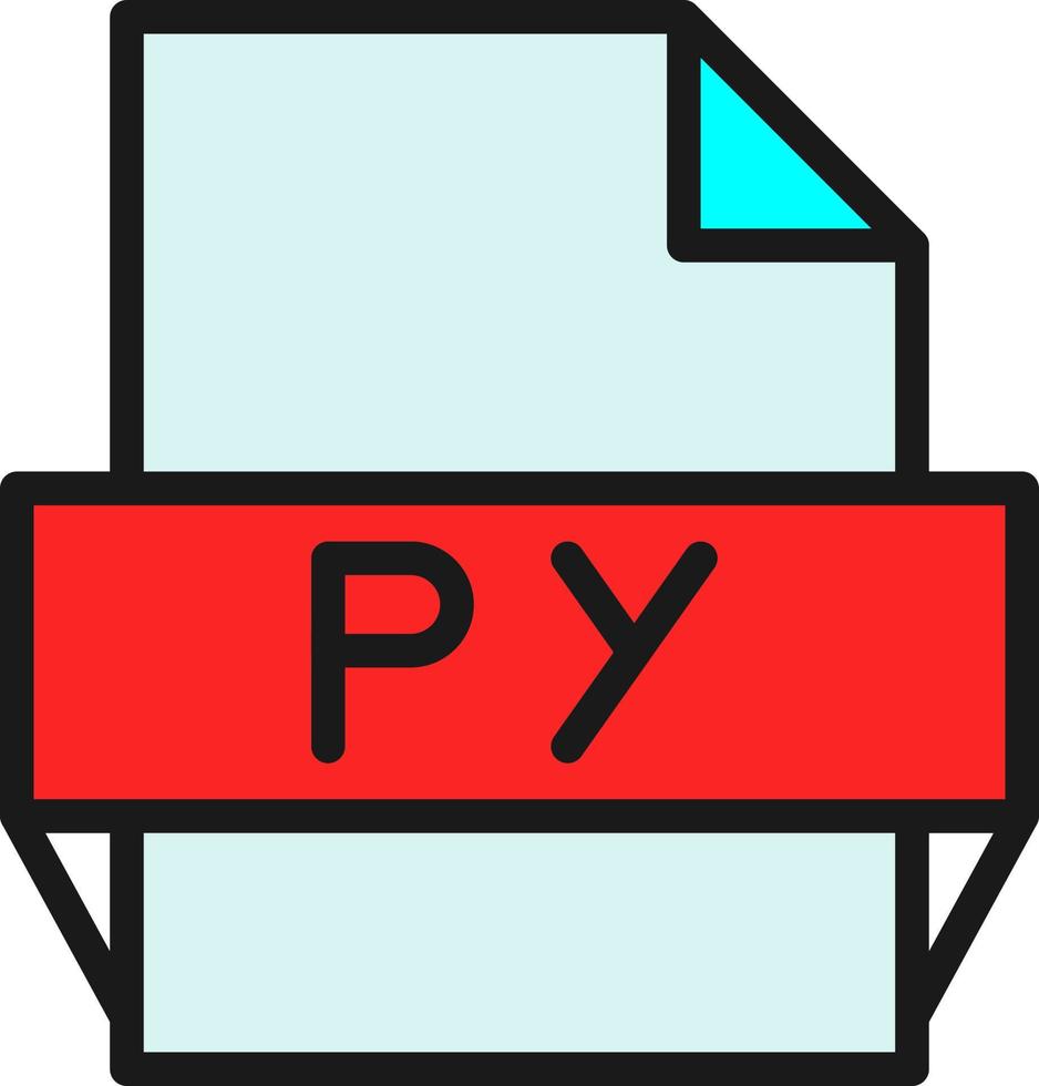 icône de format de fichier py vecteur