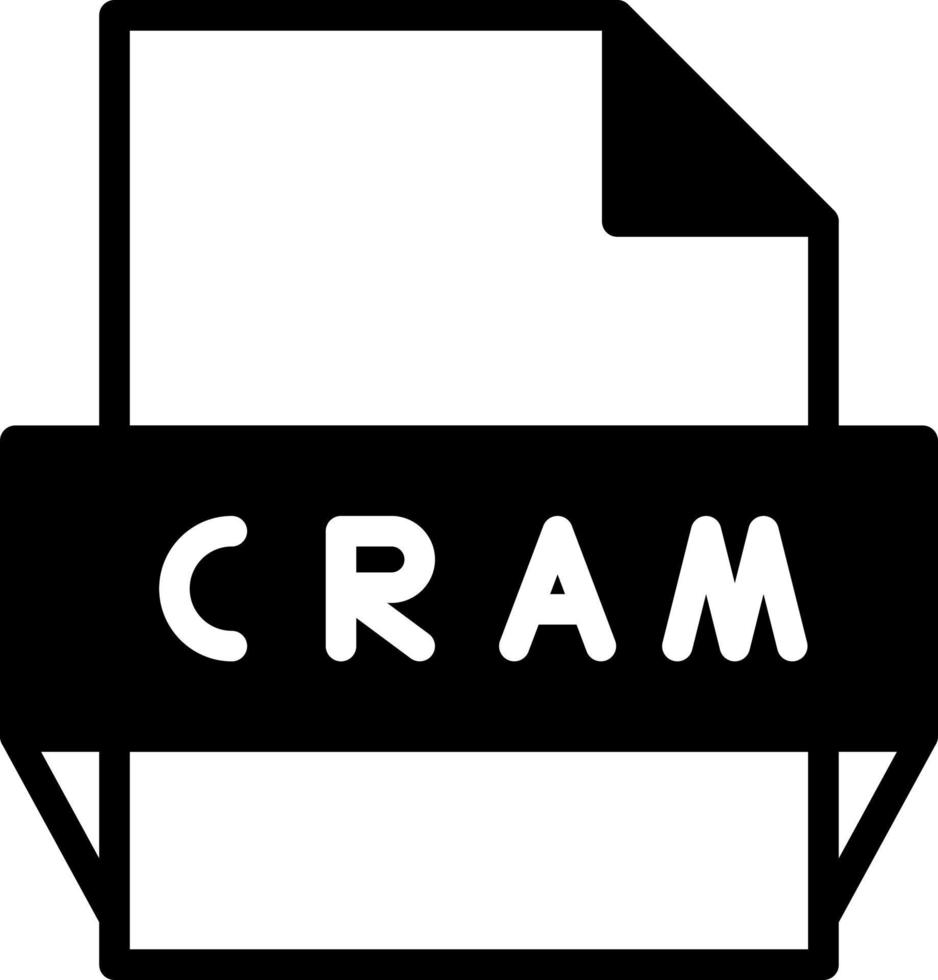 icône de format de fichier cram vecteur