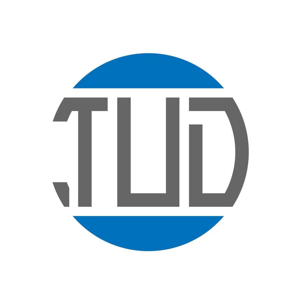 création de logo de lettre tud sur fond blanc. concept de logo de cercle d'initiales créatives tud. conception de lettre tud. vecteur