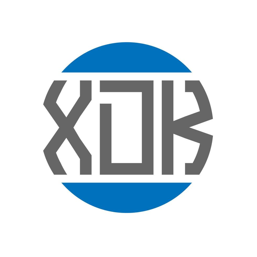 création de logo de lettre xdk sur fond blanc. concept de logo de cercle d'initiales créatives xdk. conception de lettre xdk. vecteur