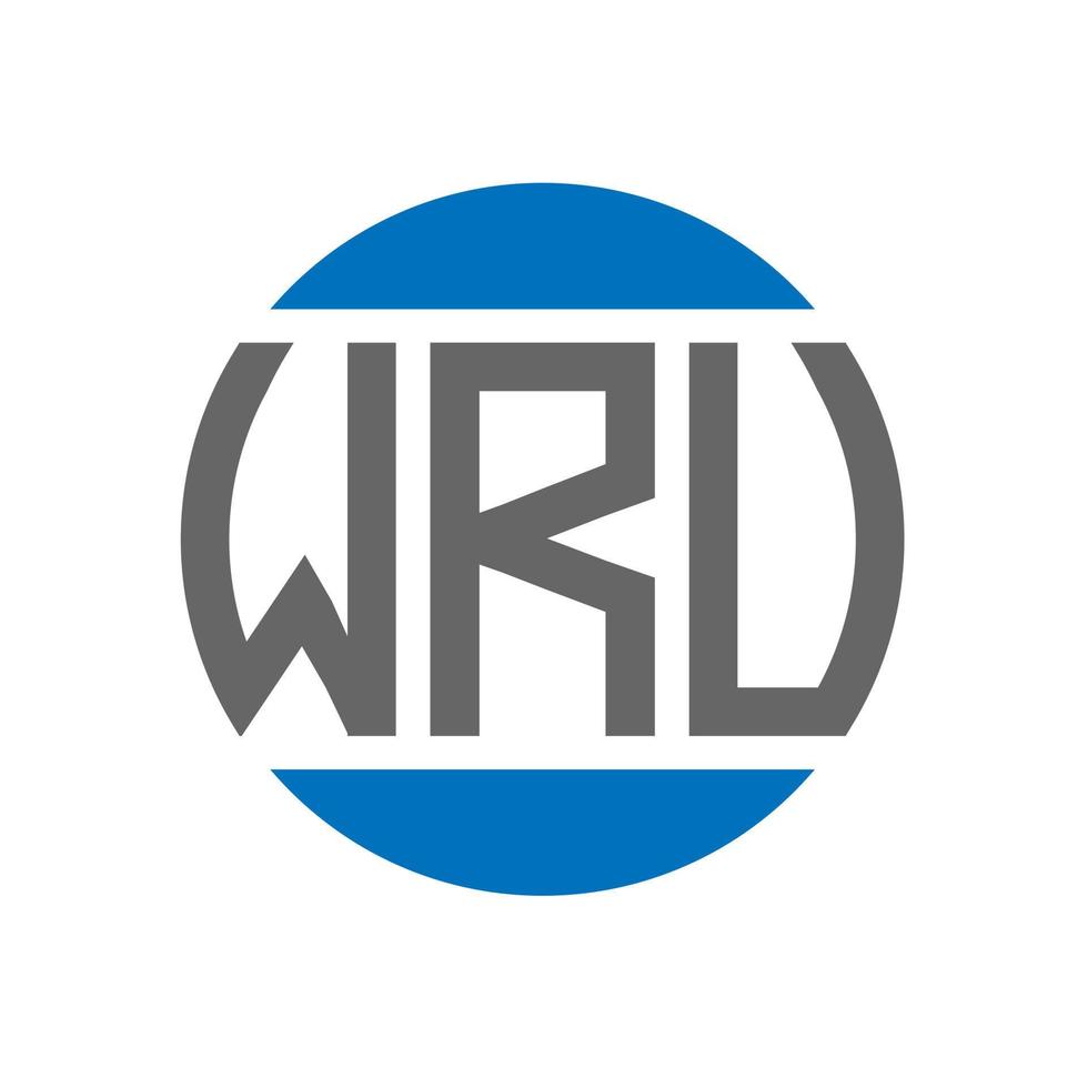 création de logo de lettre wru sur fond blanc. concept de logo de cercle d'initiales créatives wru. conception de lettre wru. vecteur