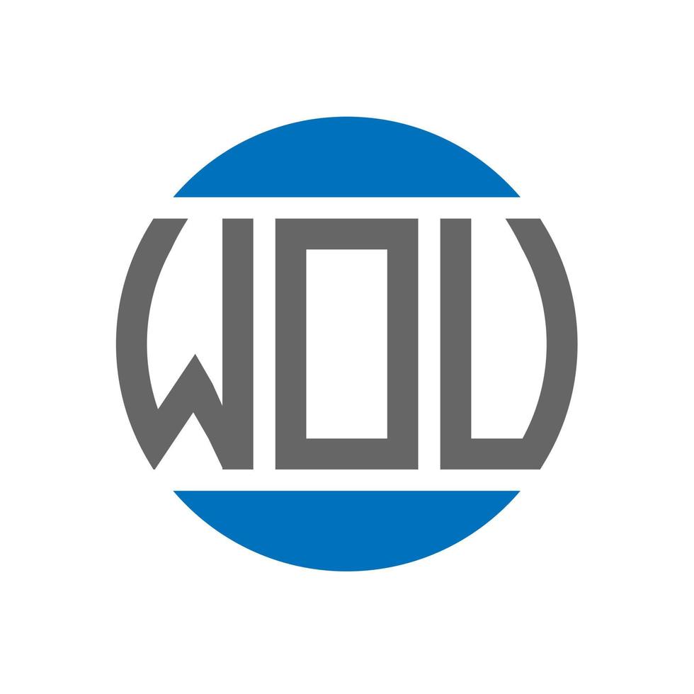 wu lettre logo design sur fond blanc. wou concept de logo de cercle d'initiales créatives. wou conception de lettre. vecteur