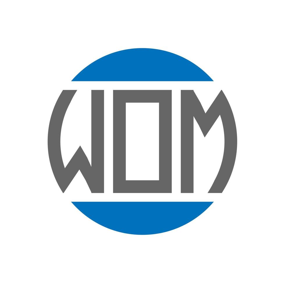 création de logo de lettre wm sur fond blanc. wom concept de logo de cercle d'initiales créatives. conception de lettre féminine. vecteur