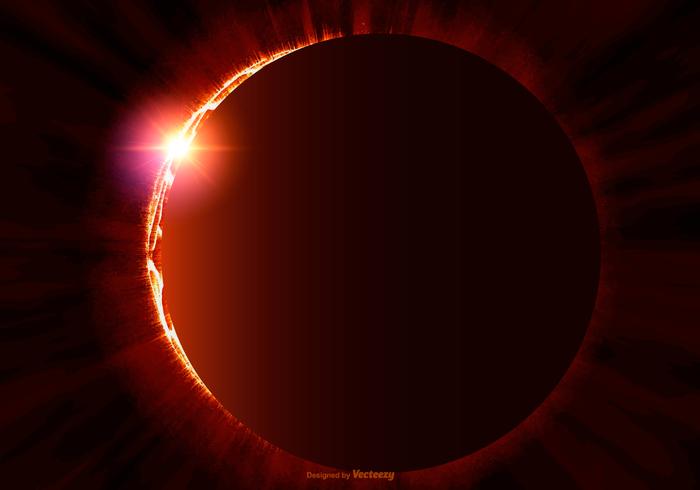 Illustration d'éclipse solaire vecteur