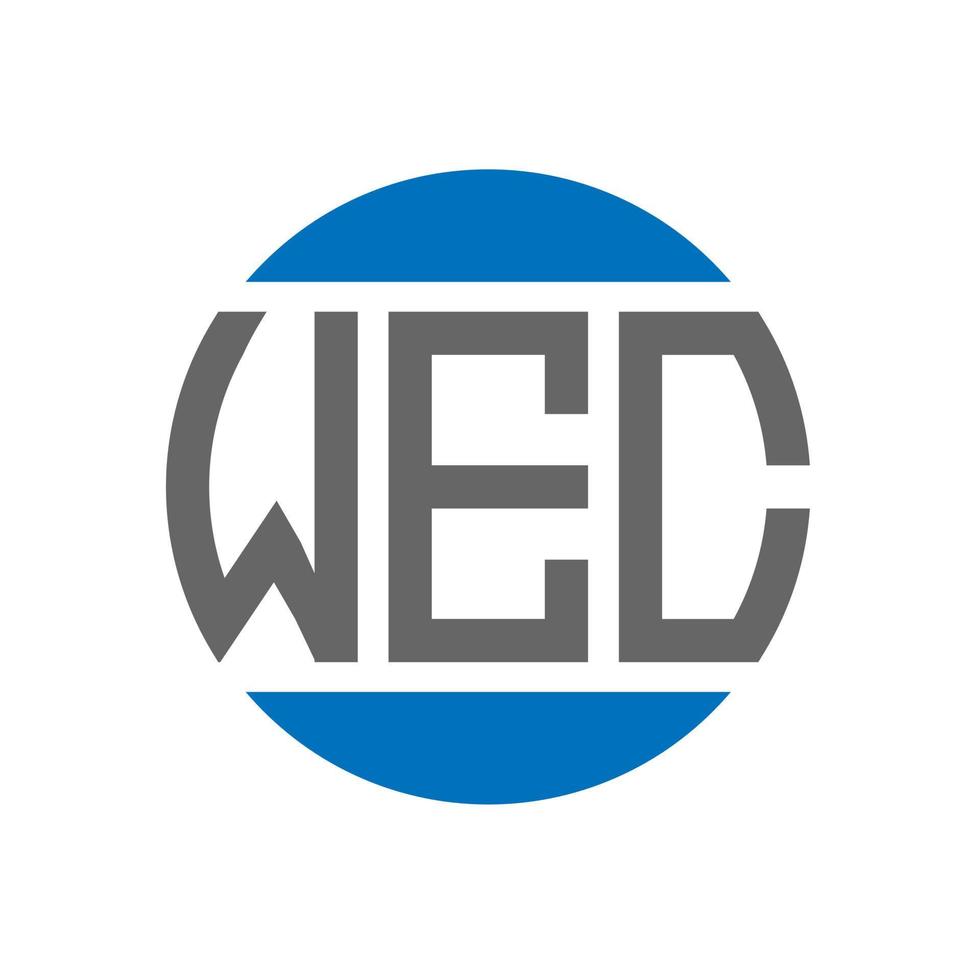 création de logo de lettre wec sur fond blanc. concept de logo de cercle d'initiales créatives wec. conception de lettre wec. vecteur